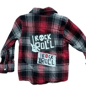Mish Boys Rock & Roll Flannel Shirt boys SZ 4 excellent condition red and black